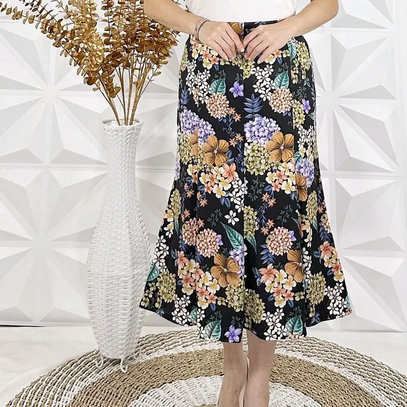 Rok Pecah 8 Bahan Kaos Korea  Wanita 0