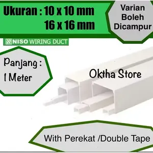 1 Meter - Kabel Duct 10 x10 mm /16 x16 mm dengan Perekat Double Tape
