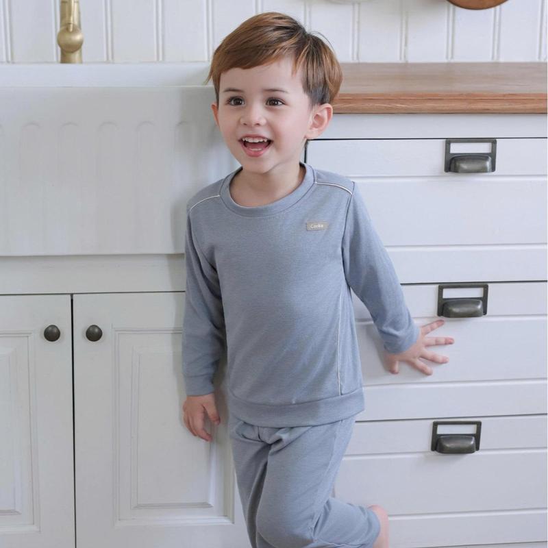  Bộ Quần Áo Dài Tay Cookie Cổ Tròn Kẹp Lé Jersey Cho Bé Từ 6 Tháng Đến 5 Tuổi Bộ Mặc Nhà Ngủ Điều Hoà 