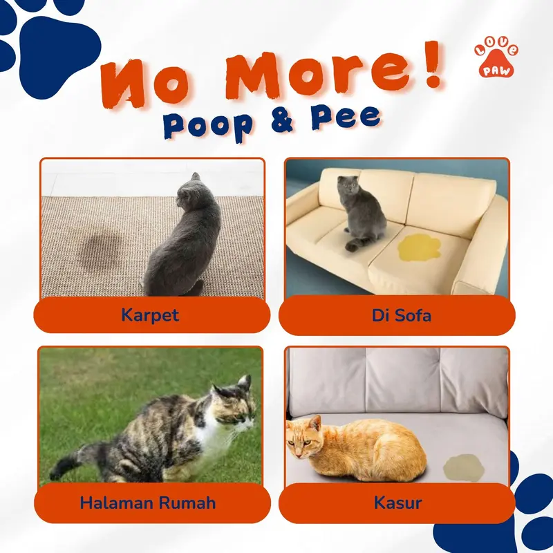 [ BELI 5 FREE 3 ] Love Paw - Spray Untuk Melatih Pipis Dan Pup Kucing Hewan Peliharaan 100ml - Pet Inducer Pee & Pop Training Spray hewan peliharaan spray perlengkapan kucing peralatan kucing kucing asli pet odor anti kucing pup pipis sembarangan penghila 3
