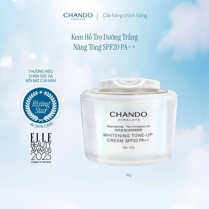 Kem Hỗ trợ Dưỡng trắng Nâng tông tức thì SPF20 PA++ (50g) Chando Himalaya 0