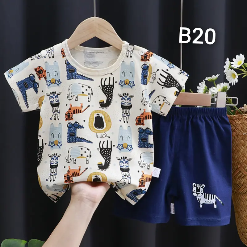 SETELAN BAJU BAYI LENGAN PENDEK Bayi Balita Katun Parsel Perempuan 4
