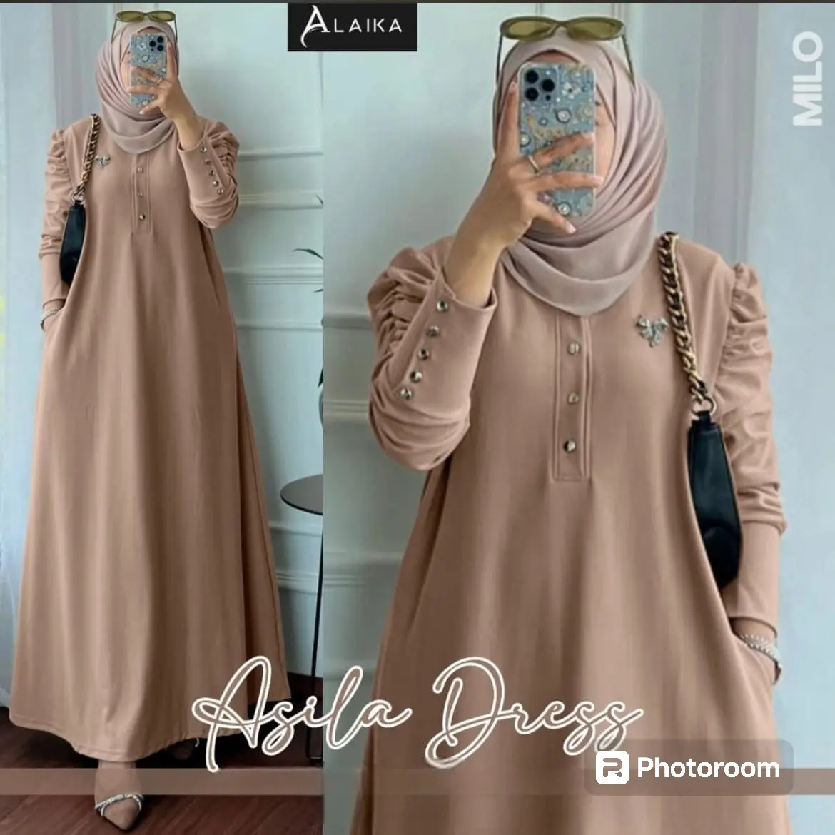 Amara dress bahan knit premiun tebal elegant di pakai sehari hari gamis polos mewah busui frendly