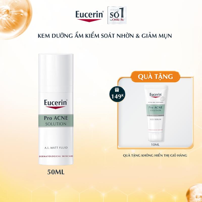 Kem dưỡng ẩm cải thiện tình trạng nhờn & mụn Eucerin Matt Fluid 50ml-Skincare Cho Da Mụn