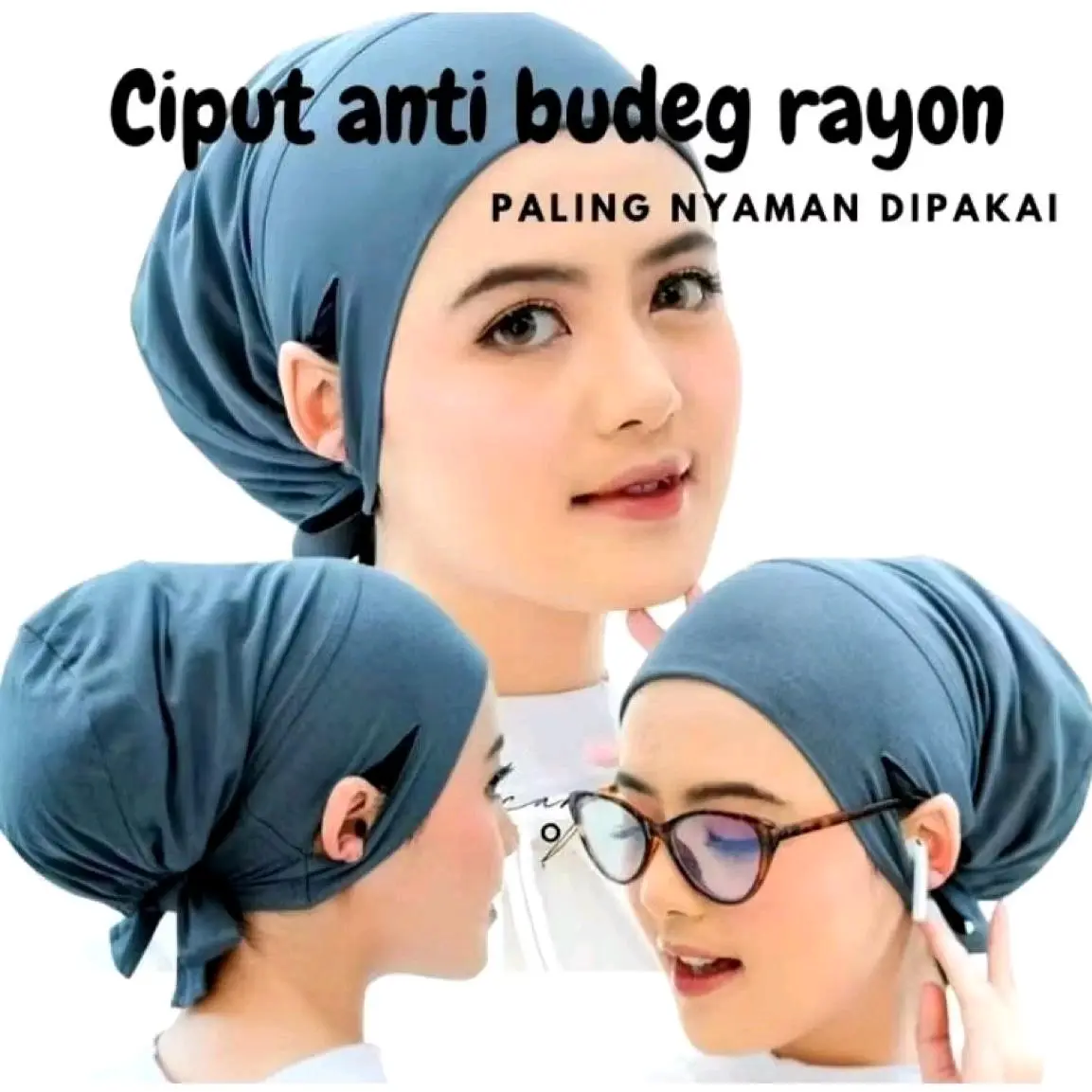 Ciput Hijab Anti Budeg Pusing Lubang Telinga Bahan Kaos Premium Rayon Lembut Inner Hijab Tali Muslimah - Kerudung, Wanita