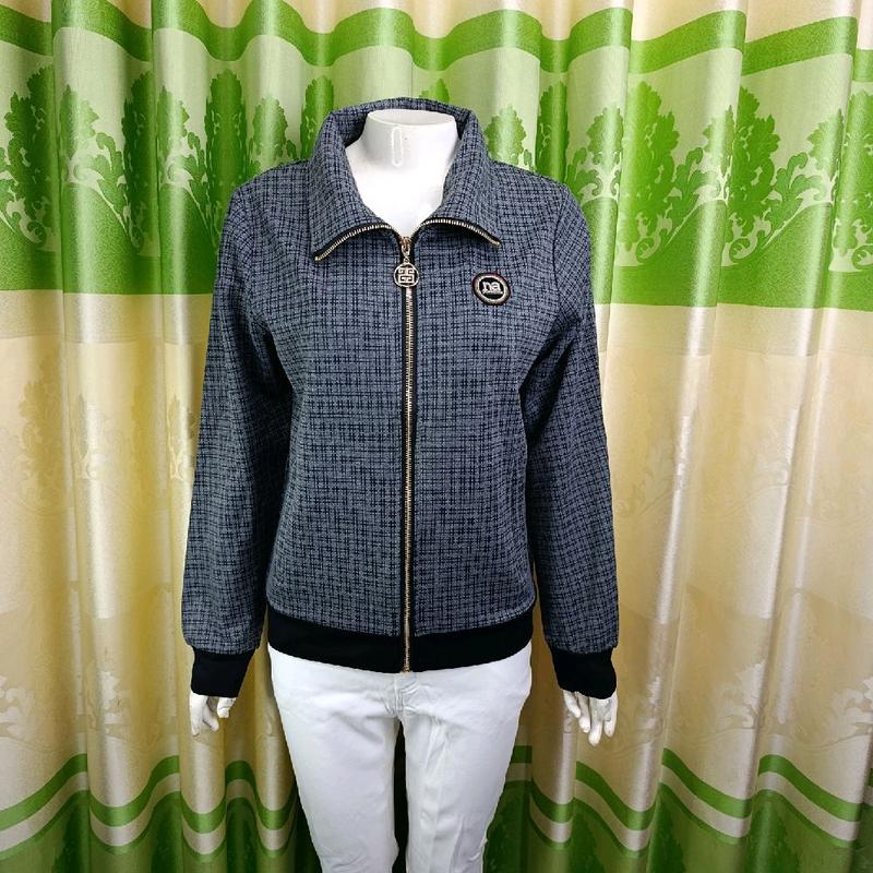 [Shop Ngọc Lợi]Áo khoác nữ, mẫu  sọc caro xám tro nhuyễn,caro xam tro to ,sọc trắng nhuyễn,sọc trắng cao xéo ,sọc trắng kem kim tuyến .thun cotton hàng QC cao cấp 4 túi có dây kéo ( size từ 40-75kg) 2