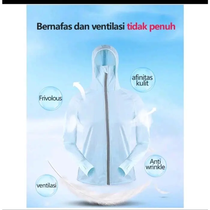 Jaket matahari IMPORT / Hoodie Pelindung UV Anti Air Anti Matahari / Jaket Anti UV / Jaket Parasut / Jacket Anti Panas / Jaket anti Panas SH JK02 4