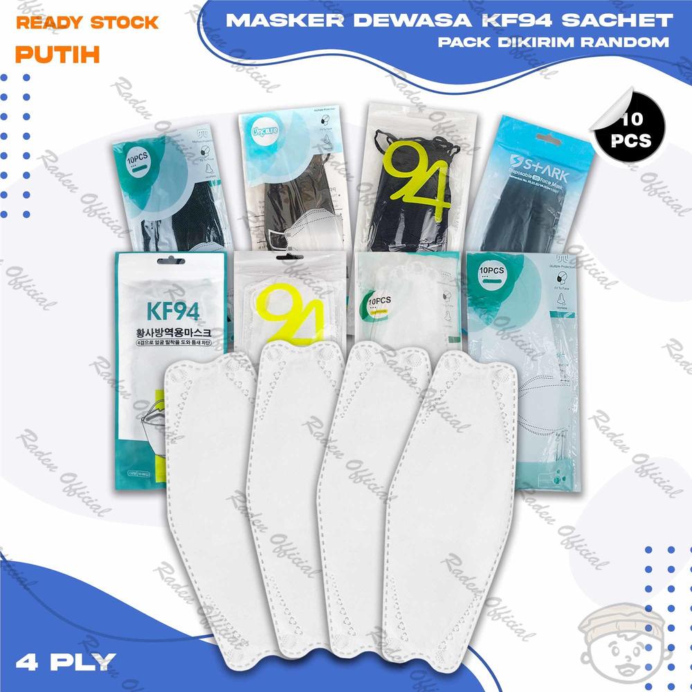 Masker KF94 PUTIH 4PLY 10PCS White Korea Surgical Mask Korea KF 94 - 94SACHET PUTIH