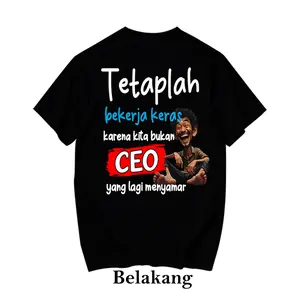 KITA BUKAN CEO Kaos Oblong Lengan Pendek T-shirt Pria Murah Atasan Crew Neck Baju Cowok Dewasa Hitam