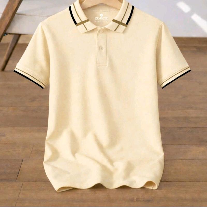 Áo Polo Nam Viền Vai, Có Cổ Cao Cấp