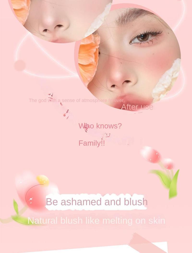Product Introduction of Phấn má hồng dạng bột Vigor Bangbang, que làm nổi bật màu sắc tự nhiên và bền bỉ, dễ thương và gợi cảm, khuôn mặt cô gái mờ 4