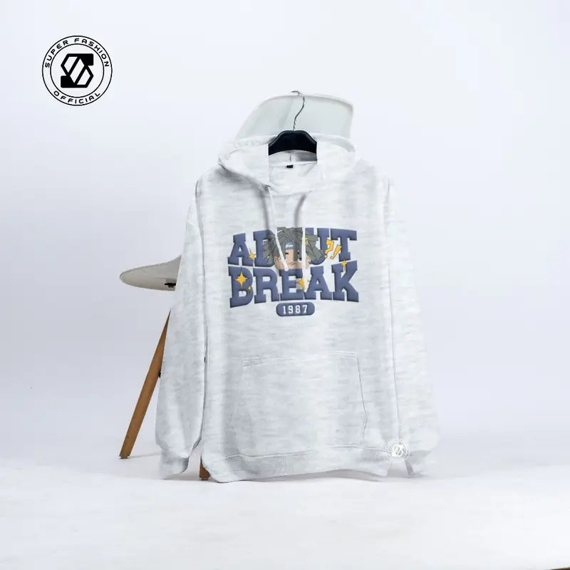 SS - ABOUT BREAK Oversize Hoodie Pria Streetwear Style Sweatshirt Big Size Wanita Remaja 4