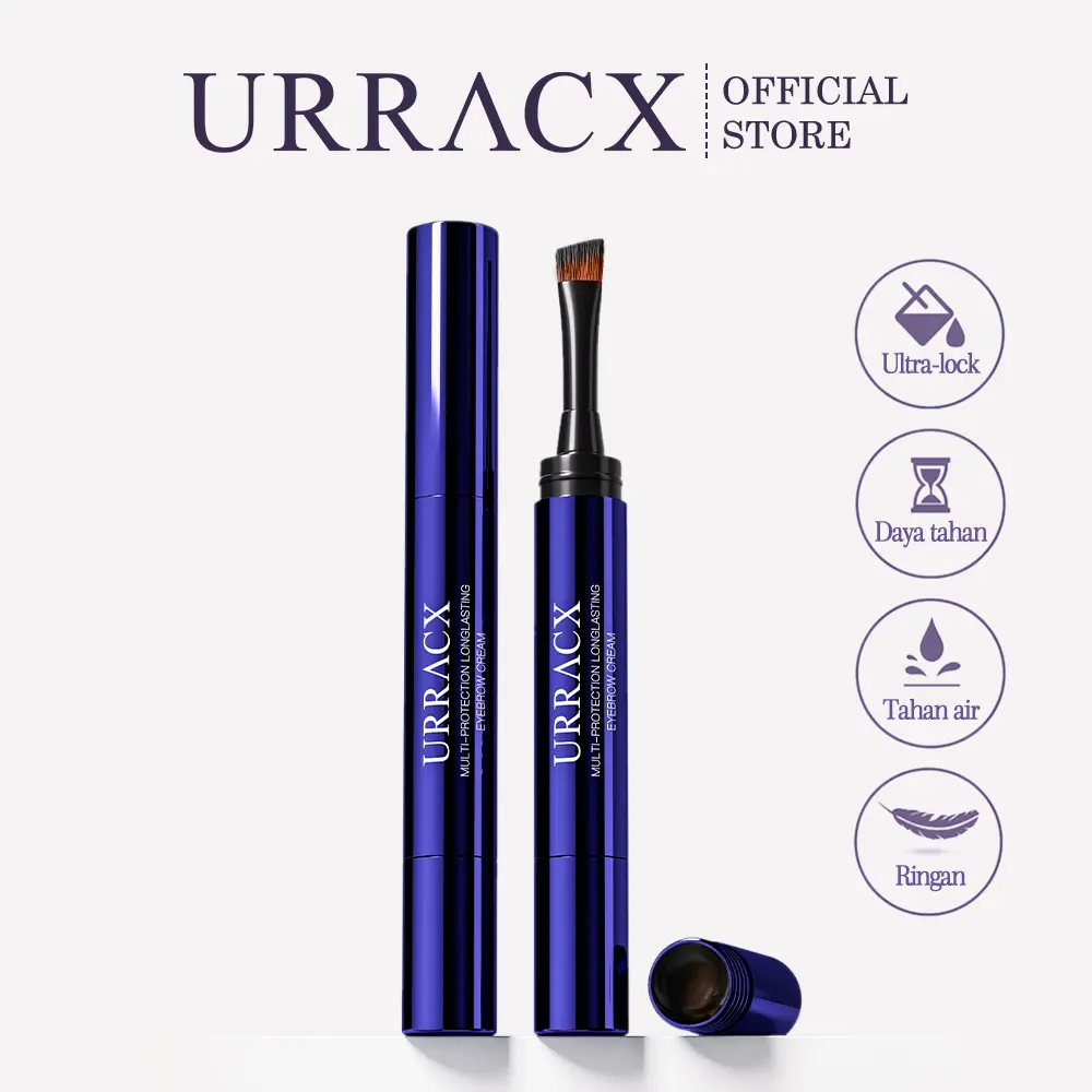 Urracx Eyebrow Pomade Cream Waterproof  Smudgeproof Longlasting Quick-drying Shapi Alis Coklat Hitam