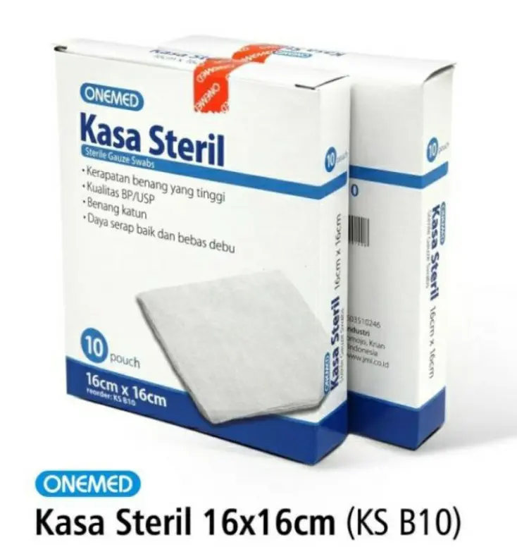 KASA STERIL ONEMED 16CM X 16CM BOX ISI 10PCS