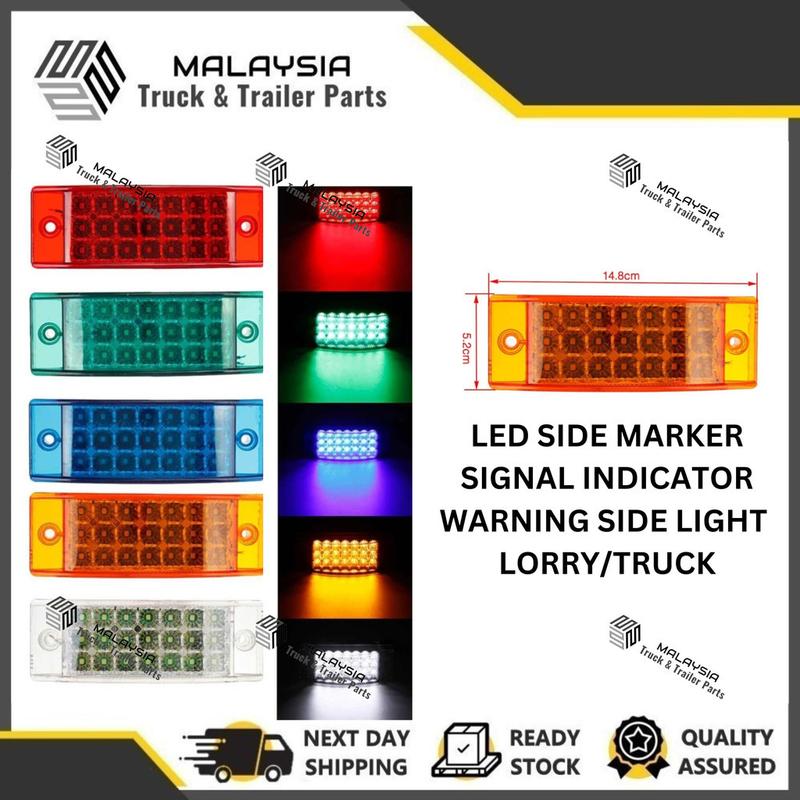 12V 24V LED Flash Side Marker Lights Signal Indicator Reflector ...