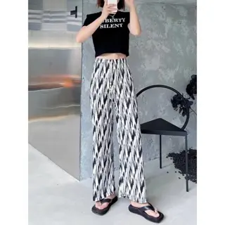 Celana Panjang Wanita Kulot Motif Lukisan Celana  Longgar Bahan Halus Adem - CPG1616 2