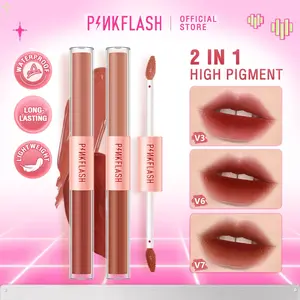 PINKFLASH 2 IN 1 Dual-ended Liquid Lipstik ombrelips Matte Velvet High Pigment Tahan lama