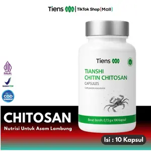 TIENS | Chitin Chitosan Capsules | Nutrisi Asam Lambung, Gerd dan Detoksifikasi | Isi 10 Kapsul