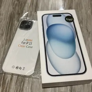 iPhone 15 128 dengan Case Jelas 2.0MM untuk iP 15