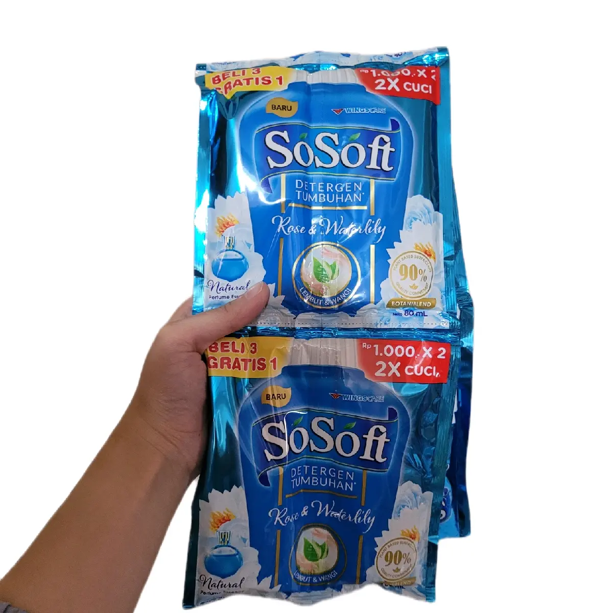 Sosoft Renceng isi 8 x 2 sachet Detergen Cair - Pembersih Pakaian Detergent Laundry Deterjen Cuci