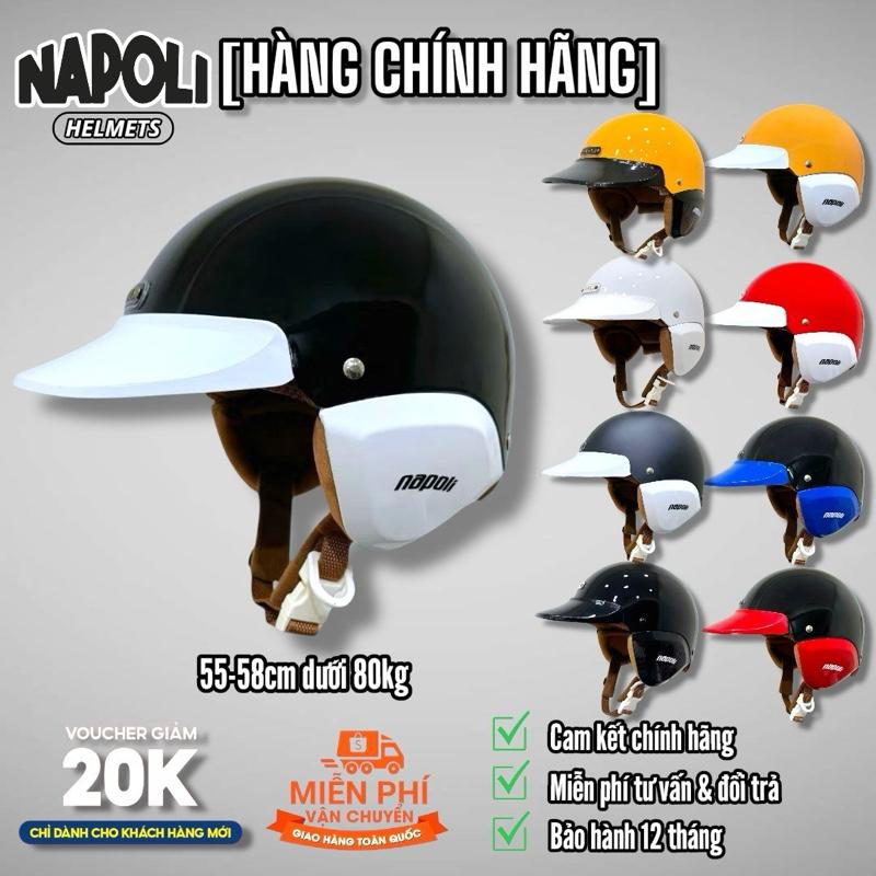   HÀNG CHÍNH HÃNG  Mũ bảo hiểm 3 4 thương hiệu NAPOLI,nón bảo hiểm 3 4 phong cách Nhật Bản 56-60cm - Miễn phí vận chuyển 