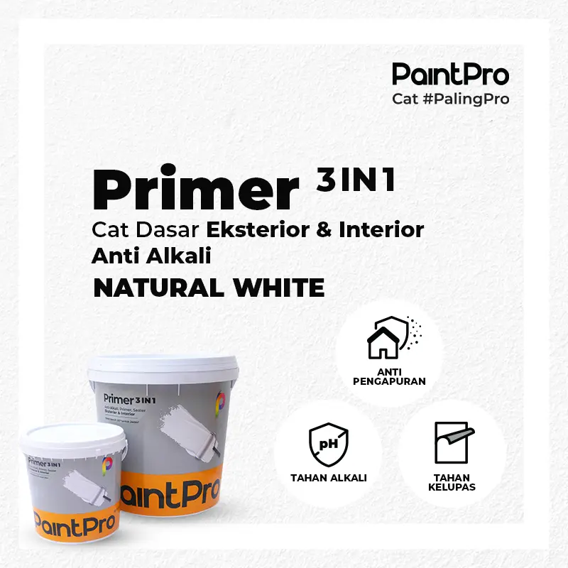 PaintPro PRIMER 3 in 1 Cat Dasar Tembok 4 Kg | Warna Putih