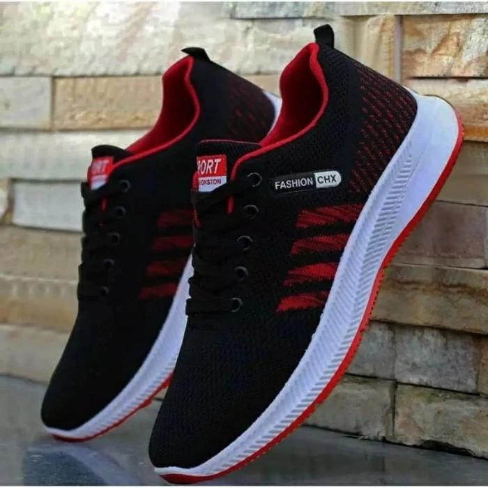 Product Introduction of diskon promo sepatu sneakers pria kekinian kerja olah raga ngampus kuliah sekolah harian jalan formal kasual hits viral Shoes Snekers Casual Hitam Sport Running Putih Black chx Olahraga 10