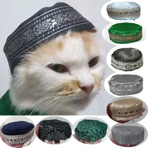 Migo Design Topi Peci Songkok Kopiah Kucing/ Kerudung Lebaran Ramadan / Pakaian AnaBul Kucing/  Anjing  Hewan Peliharaan Jantan Betina / Pet Costume Pesta IdulFitri Kerudung Jilbab Hijab