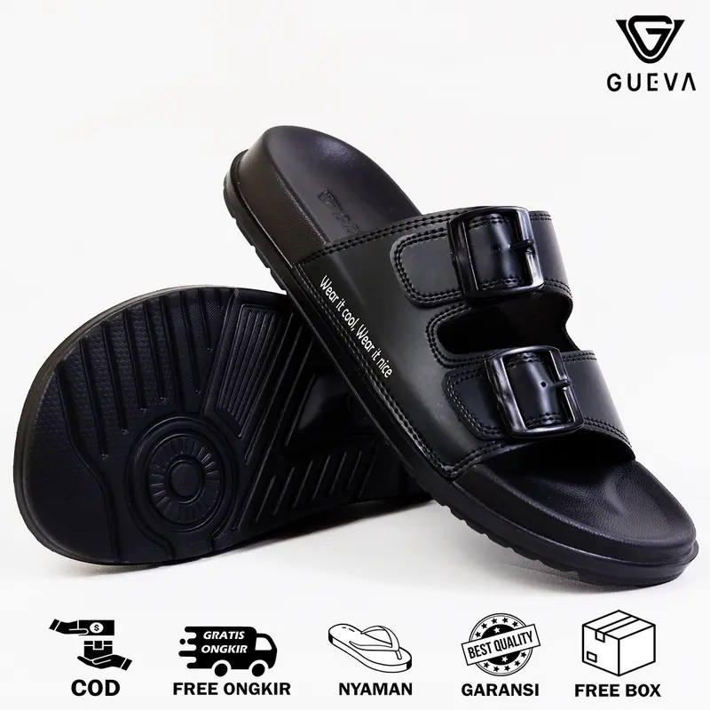 GUEVA Sandal Pria Kasual Gaya Modern Kekinian Terbaru Ringan Lentur Gueva - AJE 01 Jepit Sendal Selop 2