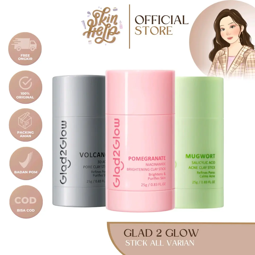 GLAD2GLOW G2G CLAY MASK ORIGINAL FREE GIFT
