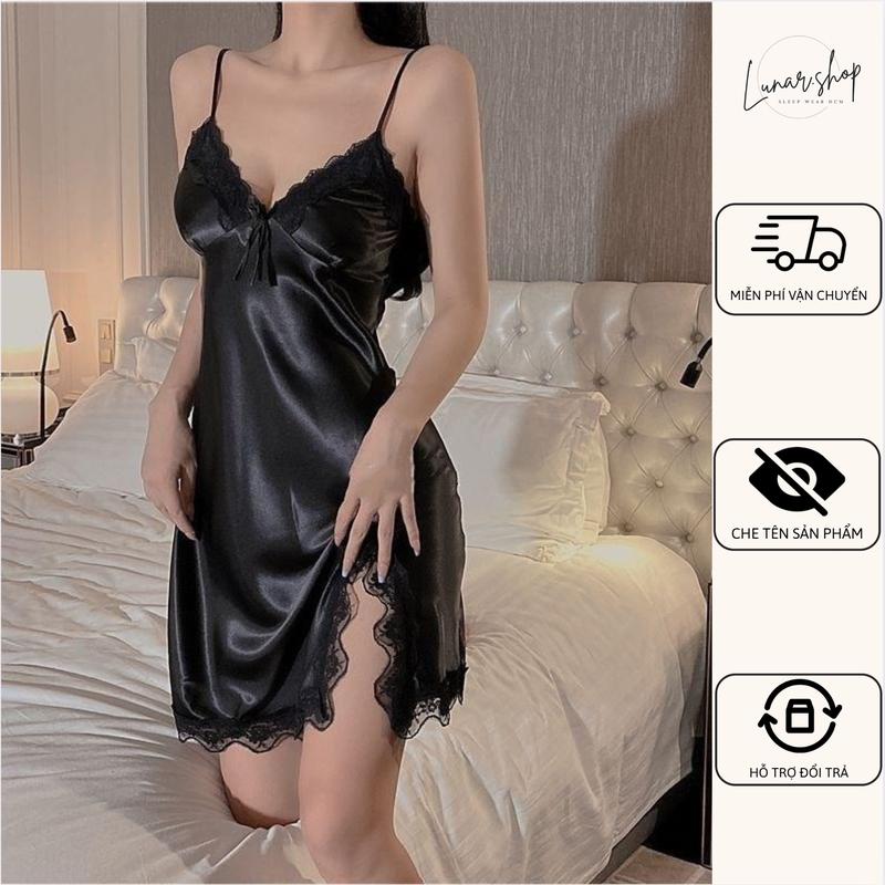 Loại 1 Đầm ngủ nữ mùa hè có 2 size chất liệu lụa phối ren mềm freesize bầu bì mặc được. Đa dạng màu sắc có 2 size cho khách lựa chọn. Women Dress đồ ngủ cho nữ váy ngủ váy xinh sang chảnh váy nữ xinh nhẹ nhàng