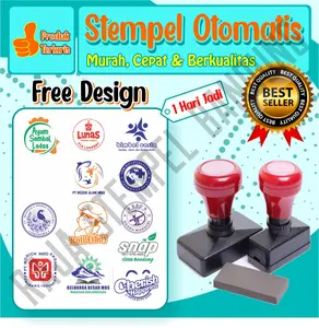 STEMPEL FLASH OTOMATIS TANPA BANTALAN STAMPEL USAHA ONLINESHOP STEMPLE LOGO NAMA LUNAS Murah Cepat Berkualitas Free Design 1 Hari Jadi