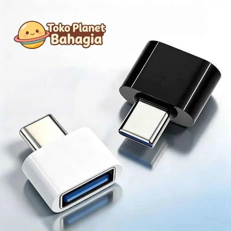 OTG Mini Persegi Tanpa Kabel Micro USB Type-C Adaptor OTG Non Kabel Serbaguna Aksesoris Handphone