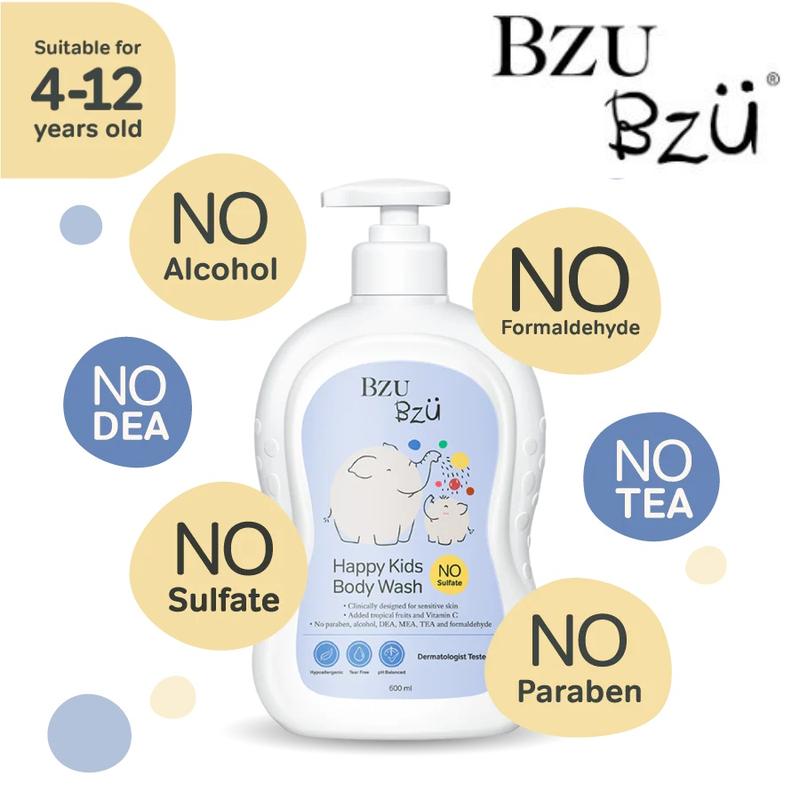 Product Introduction of Bzu Bzu Happy Kids Body Wash ,Silky Soft Kids Shampoo,Fresh Cooling Kids Shampoo,Silky Soft Hair Treatment ( 600ml ) 30
