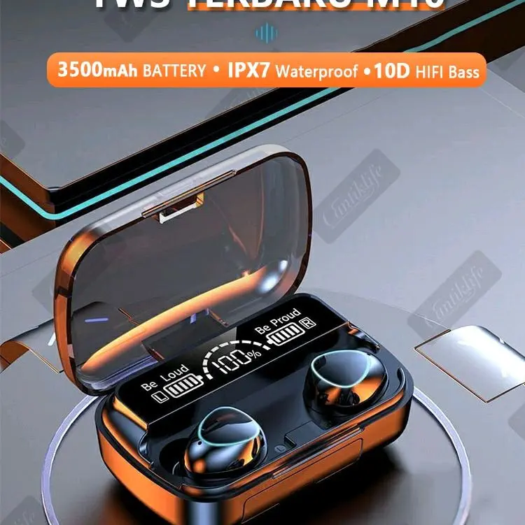 M10 TWS Wireless Bluetooth FullBass. Hedset Bluetooth TWS Bisa Jadi Powerbank, M10 Smart Digital Display Bluetooth 5. 1 Wireless Earphone Headset