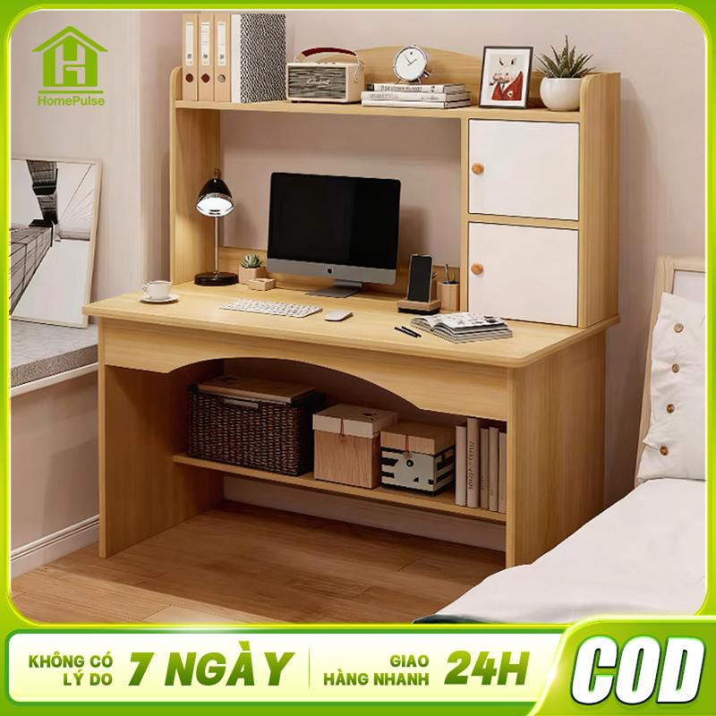 HP Bàn học liền giá sách tủ sách gia đình bàn viết và làm việc bằng gỗ hiện đại đa năng Bàn Làm Việc 3 hộc tủ phủ tế Hạn chế trầy xước Phong Cách Hiện Đại Nội Thất Tiết Kiệm