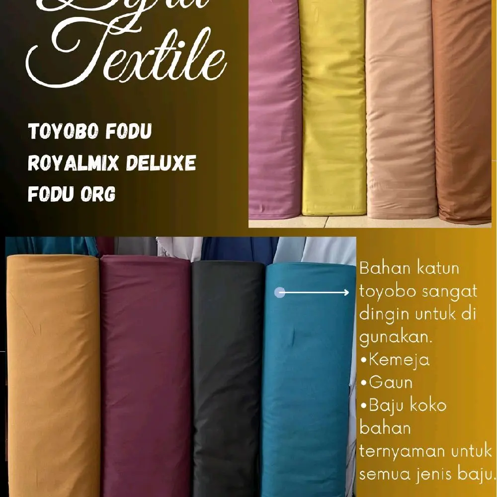 Harga 0,5mtr Kain Katun Toyobo Premium