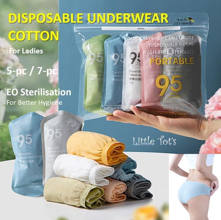 Product Introduction of Disposable Panties (5-pc / 7-pc) Ladies 100% Cotton EO Sterilization Woman Underwear Panties Maternity Confinement Panties Portable Travel Lingerie Travel Essentials Woman Underpants 2