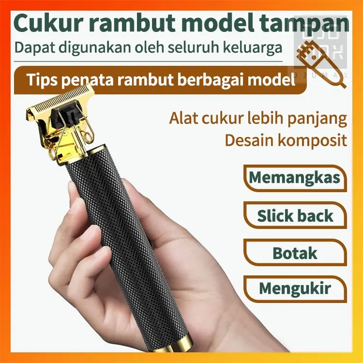 DJDMax Gunting Rambut, Alat Cukur Kepala, Fungsi Ganda Untuk Mencukur Kepala, Jenggot Dan Rambut, Dilengkapi Dengan Aksesori, Pendorong Kepala Listrik Rumah Tangga, Alat Cukur Elektrik Mesin Sisir Merah