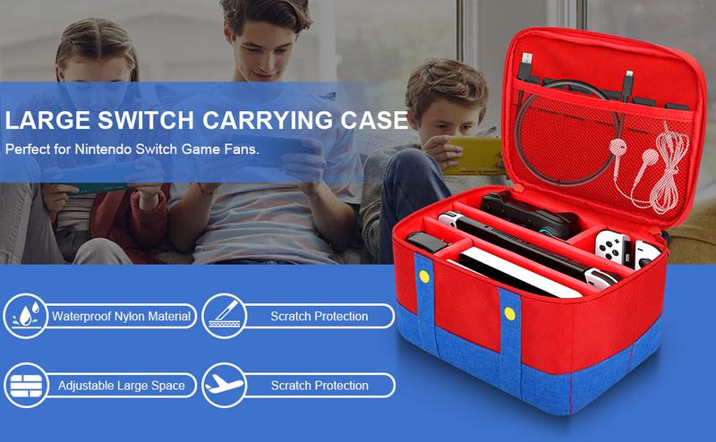 Product Introduction of Cute Switch Carry Case for Nintendo Switch/Lite/OLED, Mario Red 7