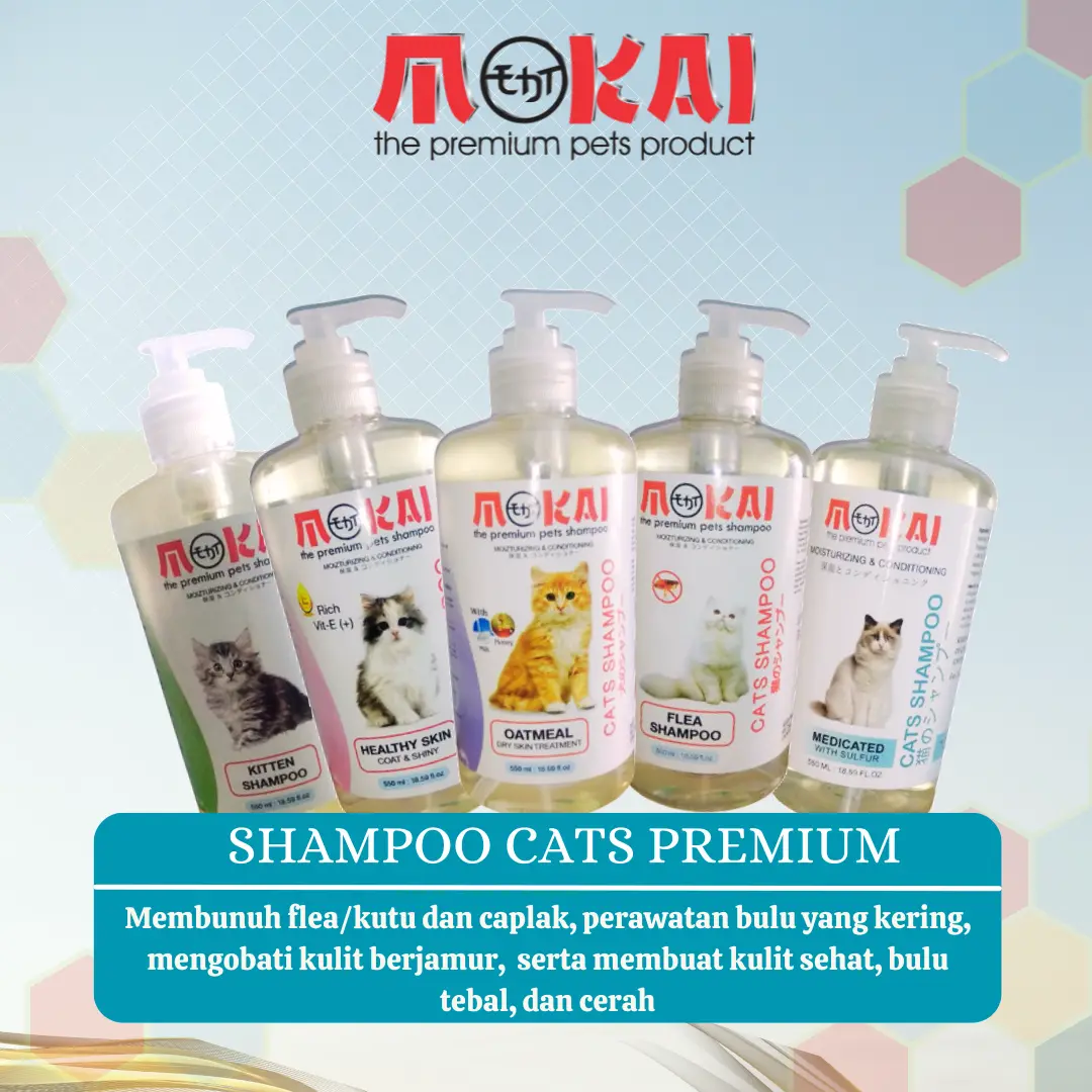 Mokai SHAMPOO Kucing / Cats - KUALITAS TERBAIK dan 250 ML shampo anti rontok bulu lebat kutu