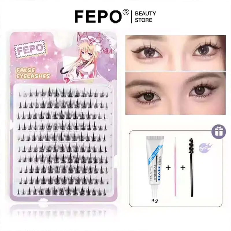 Lông Mi Giả 10 Hàng Dày 4mm-11mm 3d  Món quà miễn phí Keo dán lông mi + nhíp