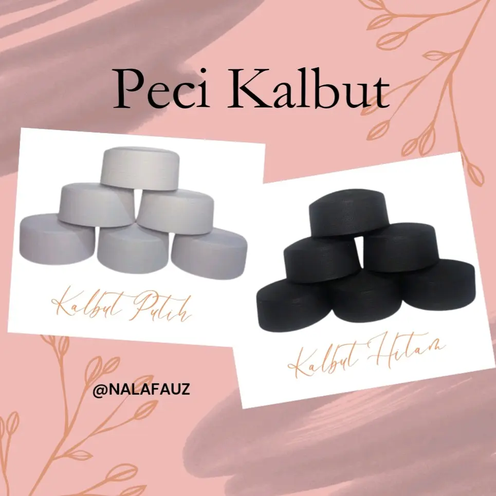PECI KALBUT PUTIH/HITAM PECI HAJI PUTIH SONGKOK BATOK PUTIH