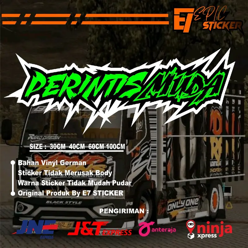 Cod Stiker Hologram Stiker perintis Muda Kata Untuk Wiper Depan Kaca Pikup Mobil Truk Bisa Request Car 1
