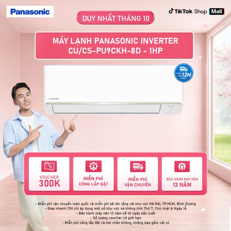 Máy Lạnh Panasonic Inverter CU/CS-PU9CKH-8D - 1HP - Một chiều - Lọc bụi nanoeG - Wifi