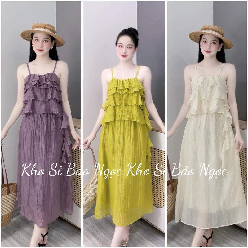   S86 XÃ KHo  Set Tơ Nữ 2 Dây Kèm Chân Váy Dáng Dài Kho Sỉ Bảo Ngọc 