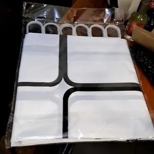 Tirai Kamar Mandi / Tirai Shower / Tirai Pvc / 50 Tirai Biru Bunga Hitam