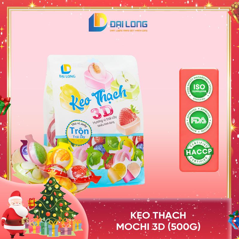   TÚI 500g  Kẹo thạch mochi 3D ĐẠI LONG NOEL ngon Chua ,ngọt phù hợp cho mọi lứa tuổi đóng túi siêu đẹp Snack  Food Candy Ăn Vặt keothach kinjo jelly 