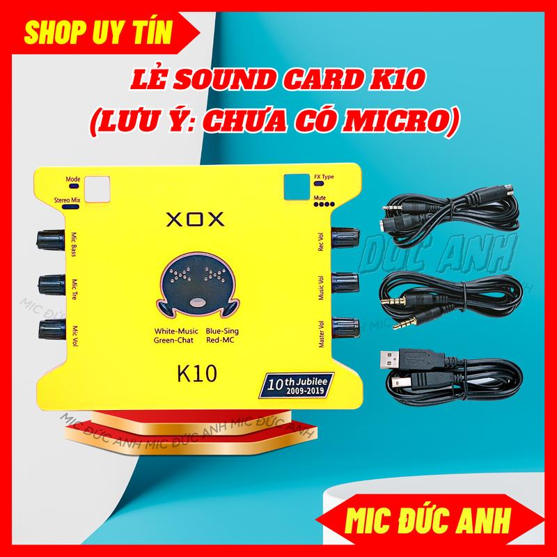   Lẻ Chưa Mic  Sound Card K10 Màu Vàng Chuyên Thu Âm Hát Livestream Với 16 Chế Độ Vang Tùy Chọn Kết Hợp Phần Mềm Autotune Dùng Cho Cả Điện Thoại Và Máy Tính 