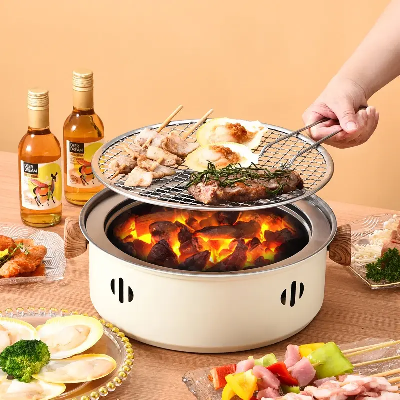 Mini Portable Barbecue Grill Folding Fire Pit Grills Multifunctional Home Camping Furnace BBQ Charcoal Brazier Outdoor Grille